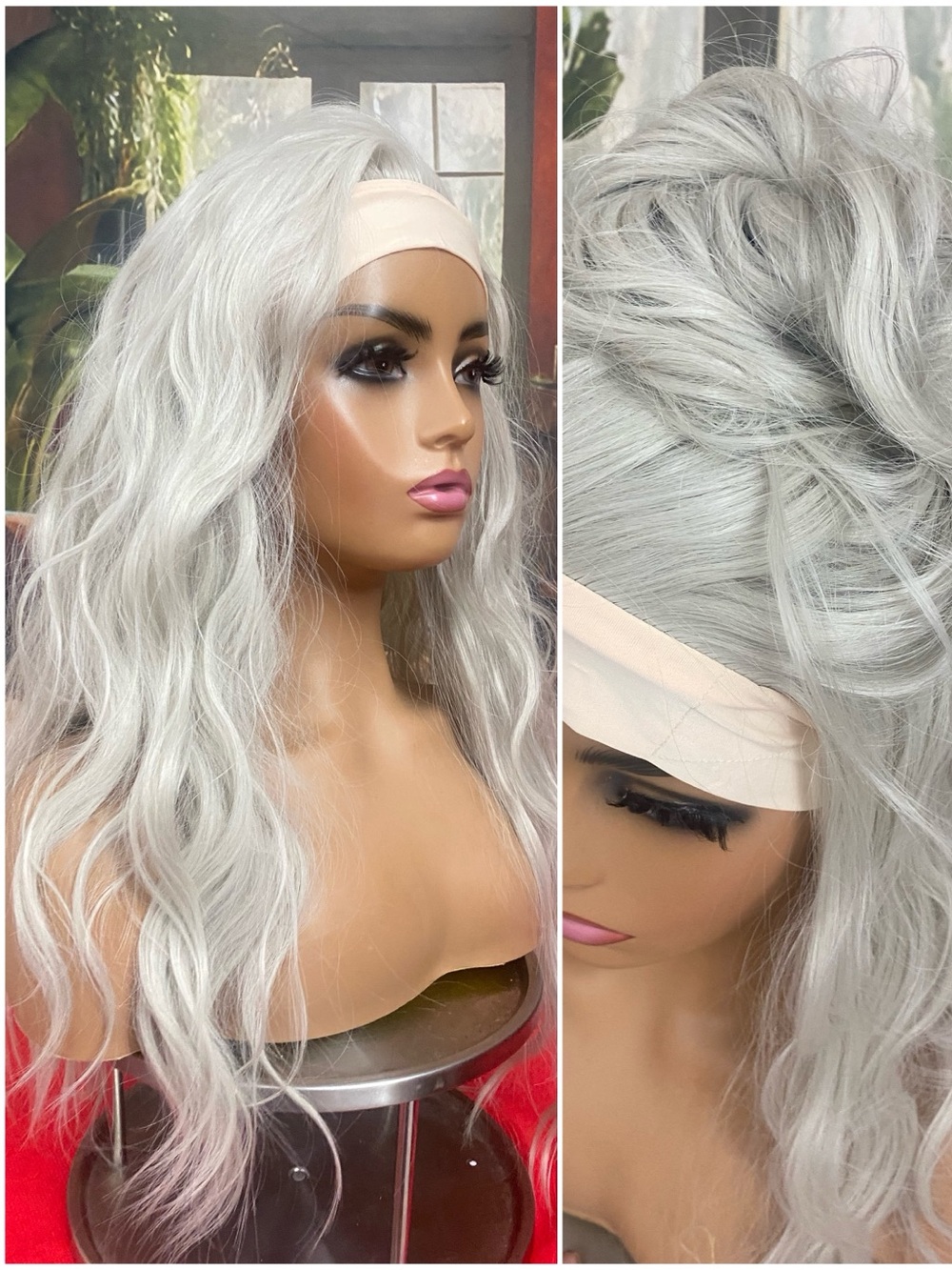 Long Wavy Gray Wig Like New